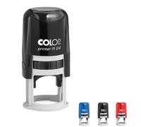 Colop Printer R 24 Tampon rond Ø 24 mm - Tampon auto-encreur 4 lignes - Avec plaque de texte ou logo individuel - Personnalisable avec texte souhaité - Idéal pour les sceaux et les logos d'entreprise