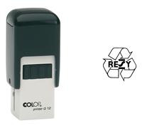 Colop Tampon encreur carré personnalisable Printer Q12 - Spécial carte de fidélité - 3 lignes (1,2 x 1,2 cm)