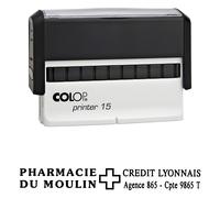 Colop Tampon encreur personnalisable Printer 15 - Noir - 3 lignes