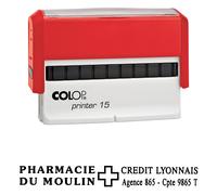 Colop Tampon encreur personnalisable Printer 15 - Rouge - 3 lignes