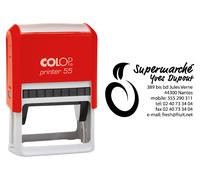 Colop Tampon encreur personnalisable Printer 55 - Rouge - 8 lignes