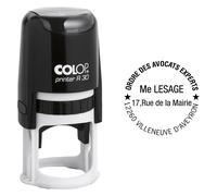 Colop Tampon encreur rond personnalisable Printer R30 - Noir - 5 lignes