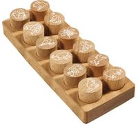 COLOP Woodies set de tampons en bois "animaux de ferme" avec 12 motifs, tampon de reconnaissance et de motivation en bois de hêtre, grandeur de l'empreinte: Ø 29 mm, carré