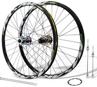 Color,27.5inch,Jeu De Roues De Vélo De Montagne À Disque 24/26/27,5/29 Pouces avec Moyeux 32H Et Blocage Rapide pour Cassette 7 8 9 10 11 12 Vitesses, Jantes Avant Et Arrière