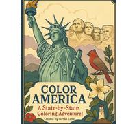 Color America: A State-by-State Coloring Adventure: Explore the USA with Flowers, Birds, and Landscapes!