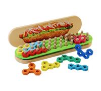 Color and Shape Sorting Toys, Stacking Color Blocks, 10.83x1.97x2.83 inches Wooden Shapes Sorter, Educational Matching Puzzle, Safe Material, Perfect for Preschool Learning Skill Development