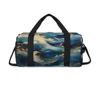 Color Art Sac de sport abstrait marbré avec compartiment à chaussures Sac de week-end Sacs de voyage Gym Organisateur de bagages pour femmes, hommes, enfants, filles et garçons