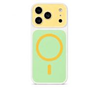 Color Block Phone Case for iPhone, Contrast Candy Color Slim Protective Cover with Camera Protection, Stylish Dopamine Two Tone Phone Case for Women Girls (#7,17 Pro)