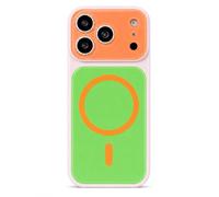 Color Block Phone Case for iPhone, Contrast Candy Color Slim Protective Cover with Camera Protection, Stylish Dopamine Two Tone Phone Case for Women Girls (#1,17 Pro)
