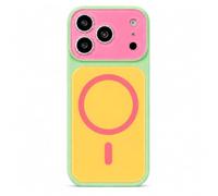 Color Block Phone Case for iPhone, Contrast Candy Color Slim Protective Cover with Camera Protection, Stylish Dopamine Two Tone Phone Case for Women Girls (#14,14 Pro Max)
