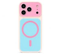 Color Block Phone Case for iPhone, Contrast Candy Color Slim Protective Cover with Camera Protection, Stylish Dopamine Two Tone Phone Case for Women Girls (#3,17 Pro)