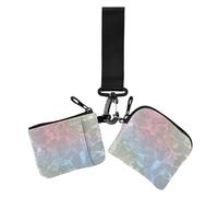 Color Bubbles Lot de 2 porte-monnaie fins et amovibles avec porte-clés pour femme, Bulles de couleur, 1 size, Décontracté