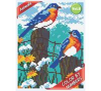 Color by number Animals Vol.2: Coloring Book with 35 Unique mystery square colors color by number for Relaxation and Stress Relief