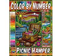 Color by Number Vol. 12 - Picnic Hamper: Vibrant Summer Edition - 20 Pages in Diverse Art Styles - Classic Picnic Baskets And Outdoor Delights