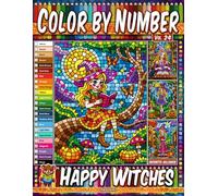 Color by Number Vol. 24 - Happy Witches: Enchanted Halloween Edition - 20 Pages in Diverse Art Styles - Charming Witches And Magical Halloween Nights