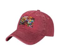 Color Candy Casquette de baseball vintage délavée pour papa Chapeau de golf pour homme et femme Visière réglable, Rouge, taille unique