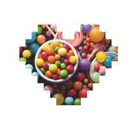Color Candy Puzzle de briques de construction en forme de cœur, puzzle photo personnalisé pour adultes Micro blocs de construction 3D pour décoration d'intérieur