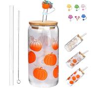 color changing christmas cup,Color Changing Christmas Cup with Straw and Lid,350 ml Christmas Color Changing Glass Cup with Bamboo Lid,Reusable Holiday Iced Coffee Tumbler for Cold Drinks,Smoothies