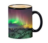 Color Changing Coffee Mugs - Heat Sensitive Coffee Mugs, Ceramic Heat Changing Reveal Mug With Northern Lights Design, Heats Sensitive Cute Coffee's Cup, Northern Lights Design Ceramic Mug, For Man