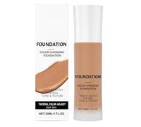 Color Changing Foundation, Buildable Long Lasting Makeup, 30ml Foundation for Mature Skin and Blemishes, Color Adapting Formula to Brighten Skin Tone Cover Imperfections Pimples and Uneven Complexion