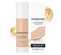 Color Changing Foundation, Buildable Long Lasting Makeup, 30ml Foundation for Mature Skin and Blemishes, Color Adapting Formula to Brighten Skin Tone Cover Imperfections Pimples and Uneven Complexion