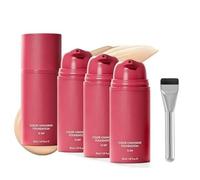 Color Changing Foundation,Moisturizing Concealer Brighten Long-Lasting, Skin Tone Adapting Liquid Foundation,for Natural Finish, Blurs Imperfections & Fine Lines, All Skin Type (3 pcs)