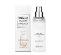 Color Changing Foundation, Smooth Colors Match, 30ml Moisturizing Face Concealer, Hydrating Coverage Cream, Tone Correcting Base for Natural Look, Women, Girls, Outing, Daily Use