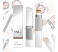 Color Changing Foundation Stick, 2-en-1 Fond de Teint Stick with Brush, Full Coverage Concealer,Waterproof Long-Lasting Sweatproof for Natural MakeupSuitable for All Skin Types