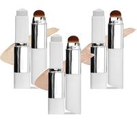 Color Changing Foundation Stick - Korean Cover Cream Stick with Brush Head, V White Foundation for Full to Medium Coverage Base Makeup, Suitable for All Skin Types (3PCS)