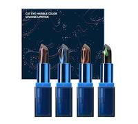 Color Changing Lipstick, 4x Tinted Lip Balm, Long Lasting Nourishing Moisturizer, Make Up Cosmetic, Soft, Natural Look, for Daily Makeup, Hydrating, All Day Wear