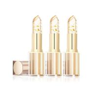 Color Changing Lipstick for Women, Clear Color Changing Lipstick Transfer Proof avec feuille d'or, baume à lèvres hydratant en cristal pour lèvres sèches, non collant (3pc)