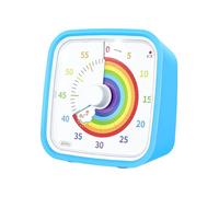 Color Coded Countdown Clock - 1 Hour Visual Timer for Learning | Protective Timer with Quiet & Rotating Rainbow Display for School Lessons, Study, Home Organization, Meeting