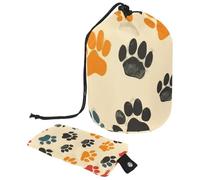 Color Corgi Trousse de toilette de voyage pour femme Motif patte de chien pliable avec cordon de serrage, Patte de chien Color Corgi, 9.9x6.9in/25.2x17.6cm;6x3.5in/15.2x8.8cm, Élégant
