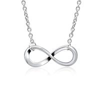 Color de Couleur argentée Création Lucky Infinite Symbole Pendant Collier pour Femmes Dame Daily Wear Jewelry Gift