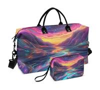 Color Dream Sac de voyage fluorescent Star River Sac de voyage Sac de sport Sac fourre-tout de sport Sac de sport avec sangle réglable pour la randonnée Étanche, Color Dream Fluo Star River, 1 size