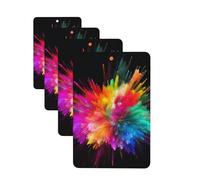 Color Explosion Lot de 4 cartes désodorisantes de voiture pour homme et femme - Accessoires de voiture mignons - Diffuseur de parfum durable à suspendre - Tablettes d'aromathérapie pour voiture
