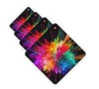Color Explosion Lot de 4 cartes désodorisantes de voiture pour homme et femme - Accessoires de voiture mignons - Diffuseur de parfum durable à suspendre - Tablettes d'aromathérapie pour voiture