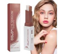 Color Eyeshadow Stick Cosmetic, Waterproof Two-Color Pearlescent Aid, Sparkly Fine Powder Tool with Smooth Texture, Radiant Accessory with Modern Style, Beauty Solution Travel 2.2g