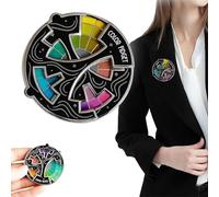 Color Fidget Wheel Metal Spinner Enamel Pin,Color Fidget Enamel Pin,Rotatable Palette Art Wheel Keychain for Women and Men Anxiety Relief Feelings Emotions Keyrings,Relieve Stress-B