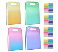 Color File Folders, Accordion File Folder Document Organizer - 4 Pieces Expanding Storage with 13 Pockets Waterproof Organizer for A4 Paper Receipts Bills Home Office Travel Filing