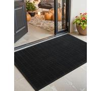 COLOR&GEOMETRY Les tapis d'extérieur se glissent sous la porte - Dos en caoutchouc antidérapant, profil bas, facile à nettoyer, noir, 61 x 92 cm, paillasson pour entrée extérieure, couloir
