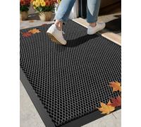 COLOR&GEOMETRY Paillasson d'Entrée Antidérapant 43x76 cm Noir Gris | Tapis extérieur imperméable, profil bas, dépoussiérage, anti-saleté, entretien simple, entrée propre, porche, patio, jardin.