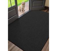 COLOR&GEOMETRY Paillasson Interieur Entree 91x142cm, Antidérapant Tapis Entrée Intérieur, Tapis de Porte Absorbant, Fin, Anti-salissures, Lavable,Tapis pour Intérieur,Chambre, Couloir(Noir)