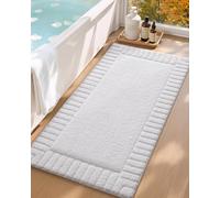 COLOR&GEOMETRY Tapis de Bain Antidérapant 60 x 110 cm, Tapis Salle de Bain Long Microfibre Absorbant, Tapis Baignoire Doux Lavable en Machine pour Salle de Bain, Douche, Baignoire (Blanc)