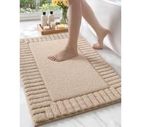 COLOR&GEOMETRY Tapis de Bain Antidérapant 60 x 90 cm, Grand Tapis Salle de Bain Microfibre Absorbant, Tapis Baignoire Doux Lavable en Machine pour Salle de Bain, Douche, Baignoire (Beige)