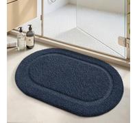 COLOR&GEOMETRY Tapis de Bain Antidérapant Bleu 50 x 80 cm, Absorbant et Doux, Lavable pour Salle de Bain, Toilette, Baignoire, Vanité