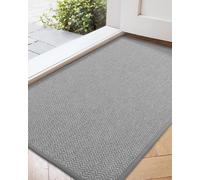 COLOR&GEOMETRY Tapis Entree Interieur Antidérapant 43.5 x 75 cm, Paillasson pour Intérieur/Extérieur Entrée Lavable, Tapis de Sol pour Porte, Couloir et Balcon, Gris Clair
