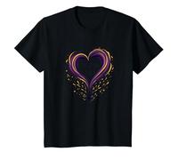 Color Guard Mom - She Spins, I Cheer - Heart Support T-Shirt, Enfant, Noir, 10 Ans