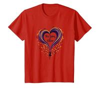Color Guard Mom - She Spins, I Cheer - Heart Support T-Shirt, Enfant, Rouge, 10 Ans