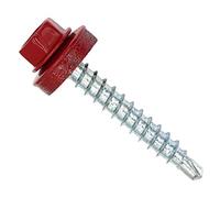 Color-Head Lot de 100 vis à tôle trapézoïdale, couleur corail, 4,8x35 mm, vis autoperceuses, à tôle avec rondelle EPDM, vis de toit galvanisées pour tôle trapézoïdale et toit en